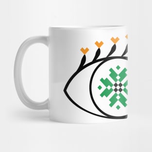 Eye - Traditional Romanian folk art knitted embroidery pattern Mug